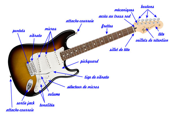Disséquons une guitare électrique - 1ère partie - Fender Stratocaster