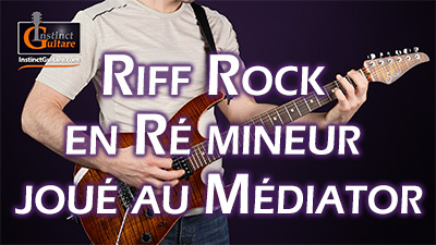 Riff rock en Ré mineur joué au médiator
